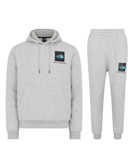 The North Face Small Box Hooded Tracksuit Set in Grey for Men
