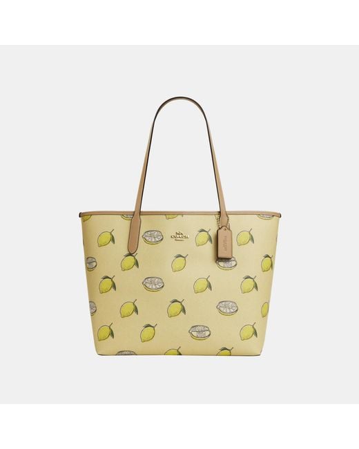 COACH Yellow City Tote