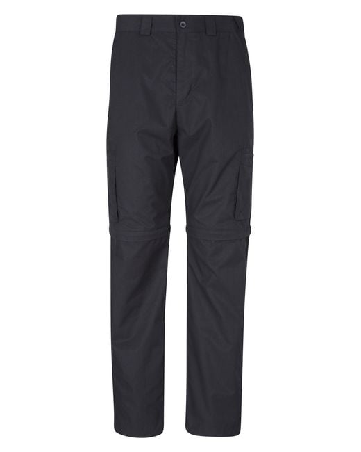 Mountain Warehouse Blue 'Trek Ii' Convertible Trousers With Multiple Pockets Quick Dry Pants for men