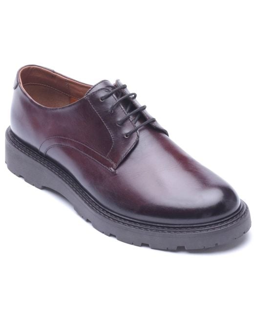 Base London Purple Vector Leather Washed Lace-Up Shoes for men