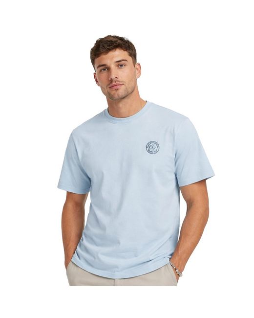 Jack & Jones Blue Relaxed Fit Crew Neck T-Shirt Cotton Blend for men