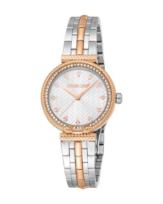 Roberto Cavalli Multicolor Stainless Steel Two Tone & Rose Color Watch