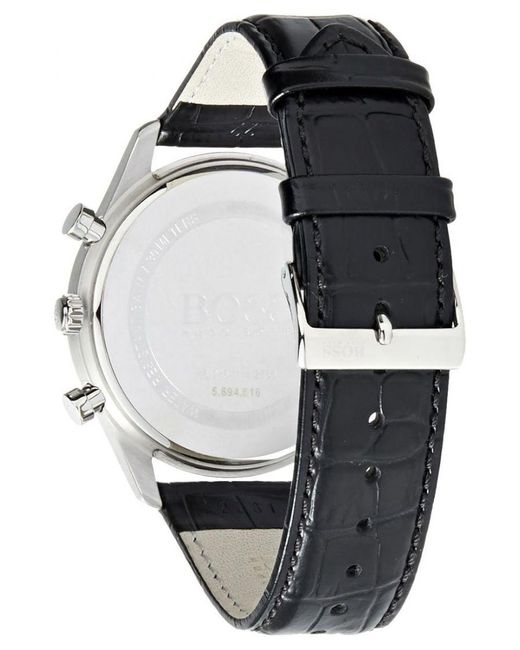 Boss Gray Ambassador Watch 1513194 Leather (Archived) for men