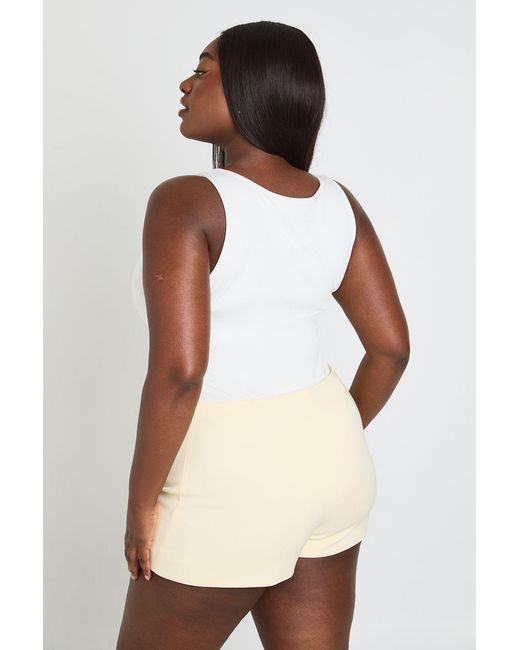 Boohoo White Plus Tailored Shorts