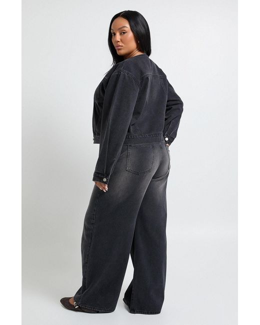 Boohoo Black Plus Seam Detail Straight Leg Jean