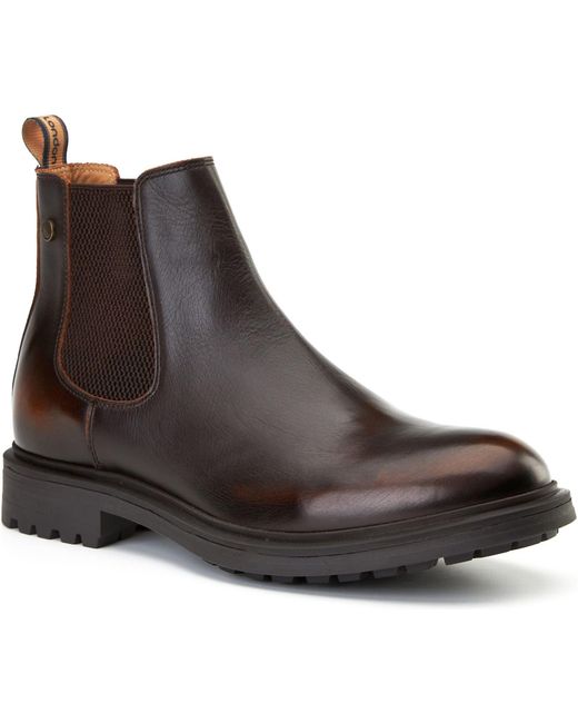 Base London Brown Roebuck Leather Boots for men