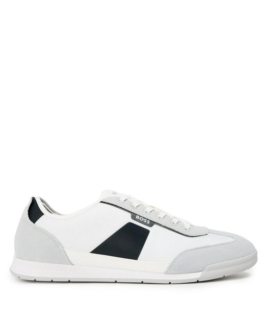 Boss White Nitan Lowp Nymith 10271652 01 Low Top Trainers for men