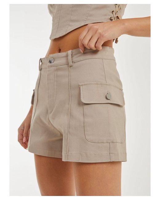 Pink Vanilla Multicolor Pocket Front Cargo Shorts