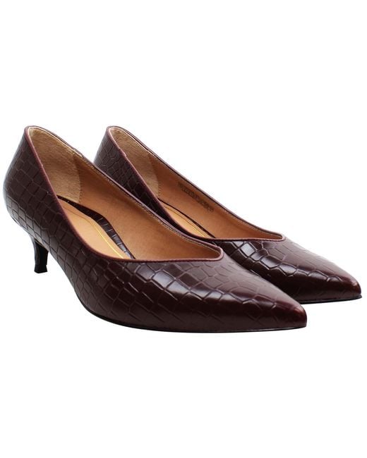 Vionic Brown Kit Josie Croc Wine Pointy Heels