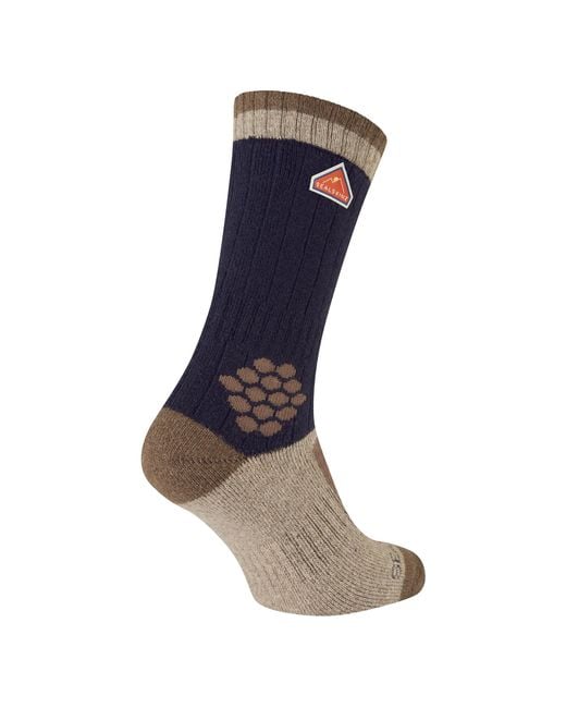 SealSkinz Blue Recycled Wool Mid Colour Block Hiking Socks For And