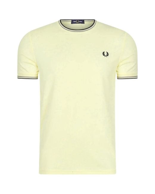 Fred Perry White Twin Tipped T-Shirt for men