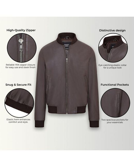 Bomber Jacket Men Infinity Leather Mens Sand Goat Suede Bomber
