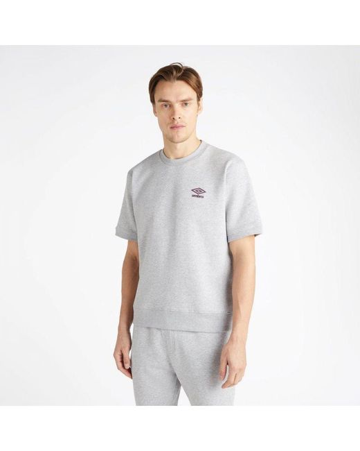 Umbro Core Sweatshirt Met Korte Mouwen (grijs Gemêleerd/paars) in het White voor heren