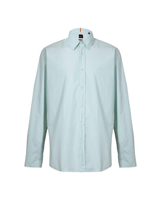 Boss Blue Relegant 6 M Plain Long Sleeve Shirt for men