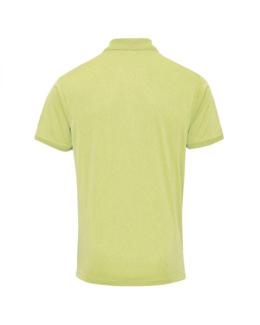 PREMIER Green Coolchecker Pique Short Sleeve Polo T-Shirt (Lime) for men