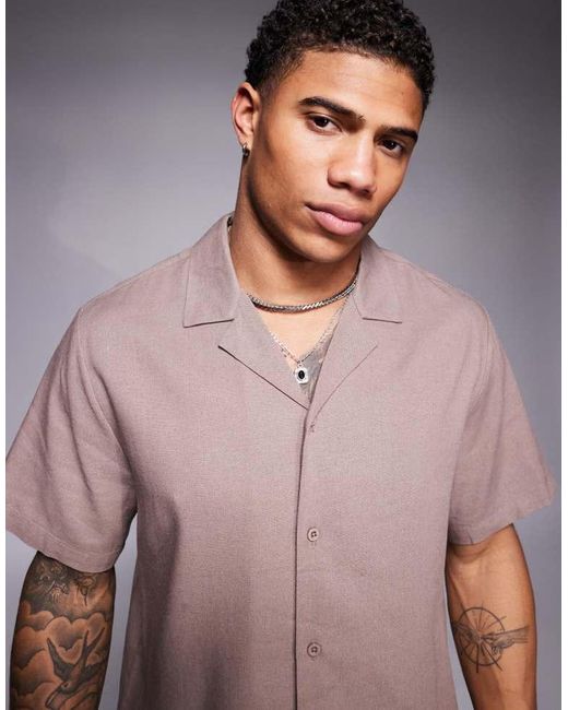 South Beach Natural Short Sleeve Shirt Co-Ord for men