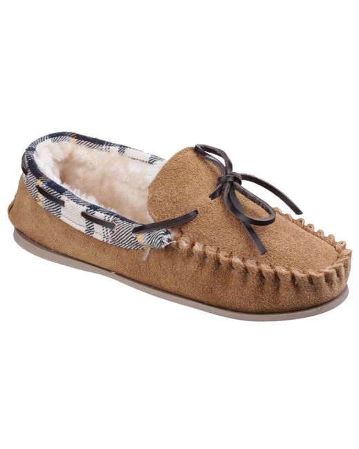 Cotswold Black Kilkenny Slip On Moccasin Slipper