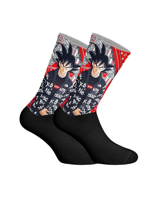 Jenes Socks Blue Elastic Printed Long