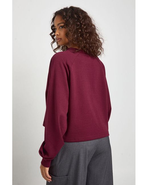 Boohoo Red Interlock Boxy Button Through Cardigan