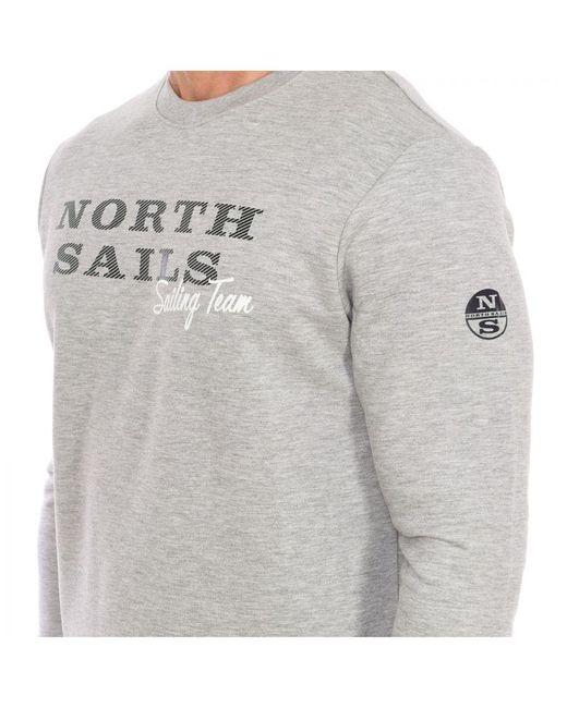 North Sails Gray Long-Sleeved Crew-Neck Sweatshirt 9022970 for men