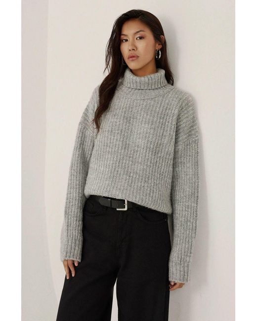 Hiccup Gray Turtleneck Knitwear Sweater