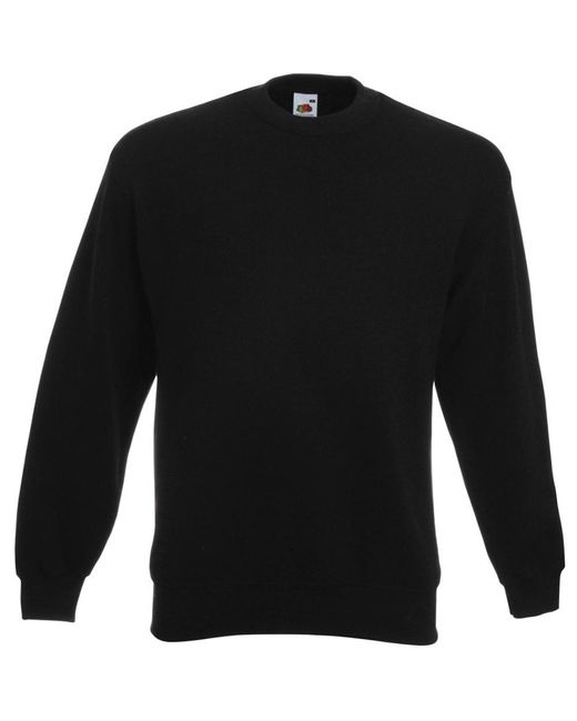 Fruit Of The Loom Black Set-In Belcoro Yarn Sweatshirt for men