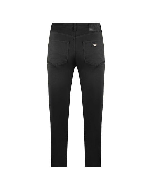 Emporio Armani Black Slim Fit Jeans Cotton for men