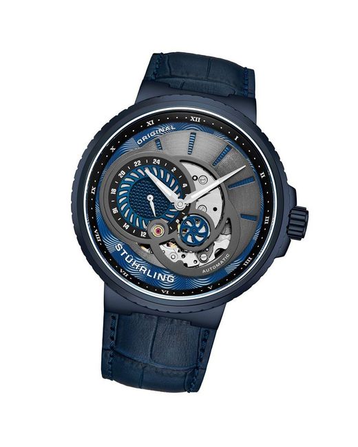 Stuhrling Blue And Automatic 45Mm Skeleton for men