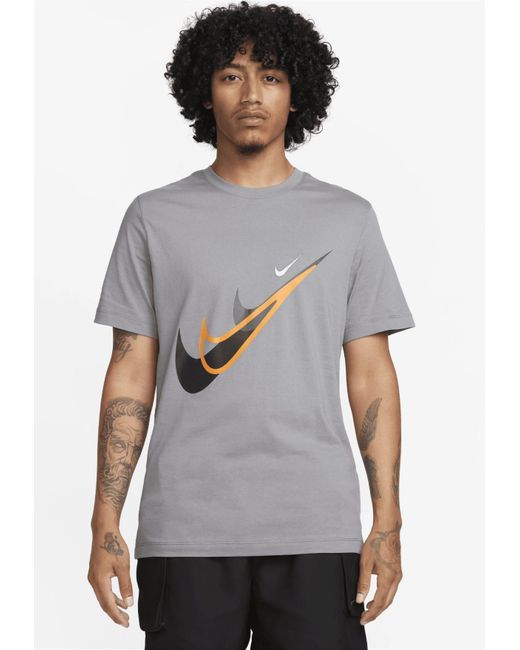Nike Gray Sportswear Standard Issue Moto T Shirt for men
