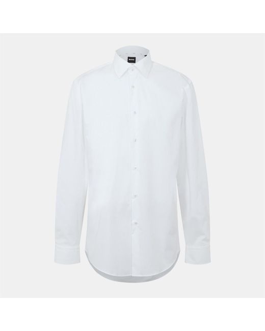 Boss White Oxford Regular Fit Long Sleeve Shirt for men