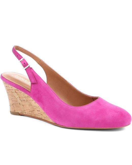 Jones Bootmaker Pink Zahra Leather Wedges