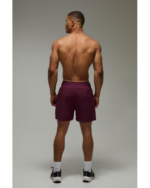 BoohooMAN Purple Active Stretch Woven 5Inch Shorts for men