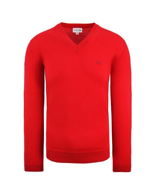 Lacoste Red Pure New Wool Sweater Textile for men