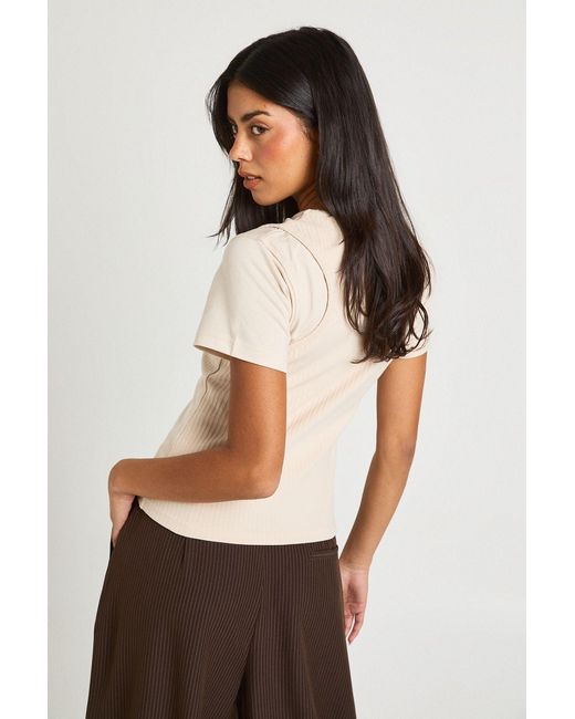 Boohoo White Rib Double Layer Racer Cap Sleeve Top