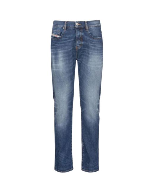 DIESEL Blue D-Strukt Large Patch Denim Pants Cotton for men