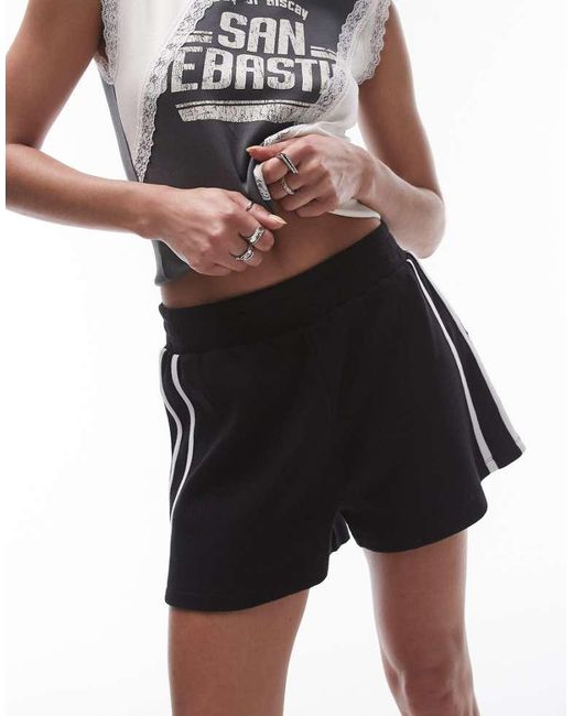 TOPSHOP Black Waffle Short