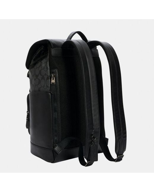COACH Black Track Backpack for men
