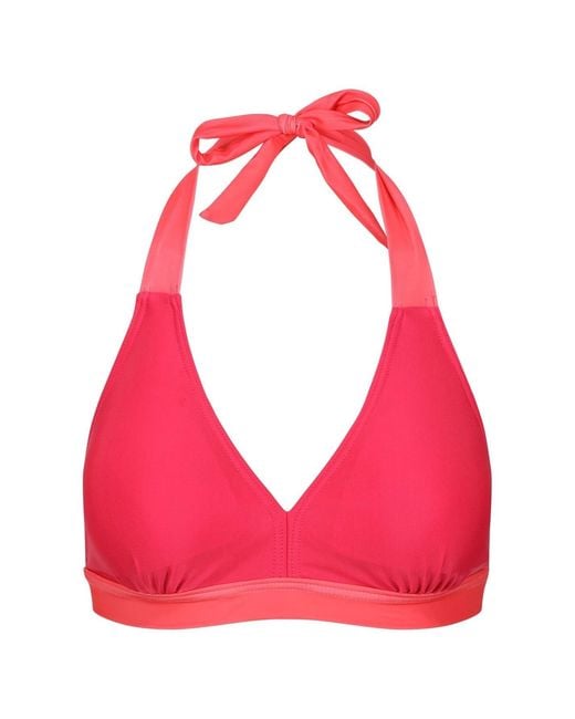 Regatta Red Flavia Halter Neck Tie Shoulder Triangle Bralet
