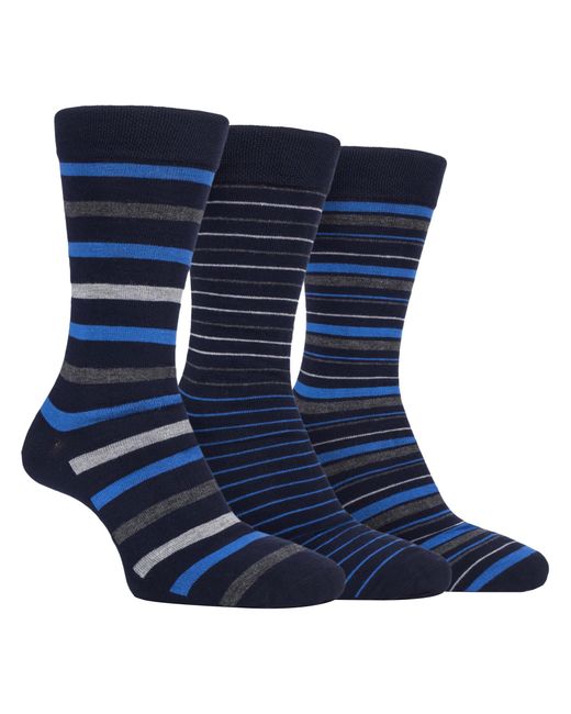 Farah Blue 3 Pack Striped Bamboo Dress Socks Soft Breathable for men