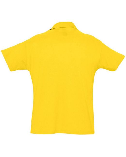 Sol's Yellow Summer Ii Pique Short Sleeve Polo Shirt Cotton for men