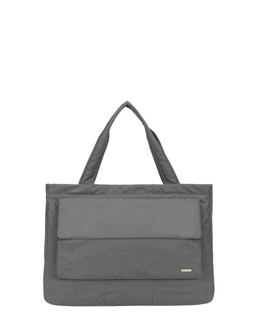Smith & Canova Gray Oversized Landscape Nylon Tote