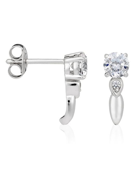 Orphelia White 925 Sterling Stud Earrings