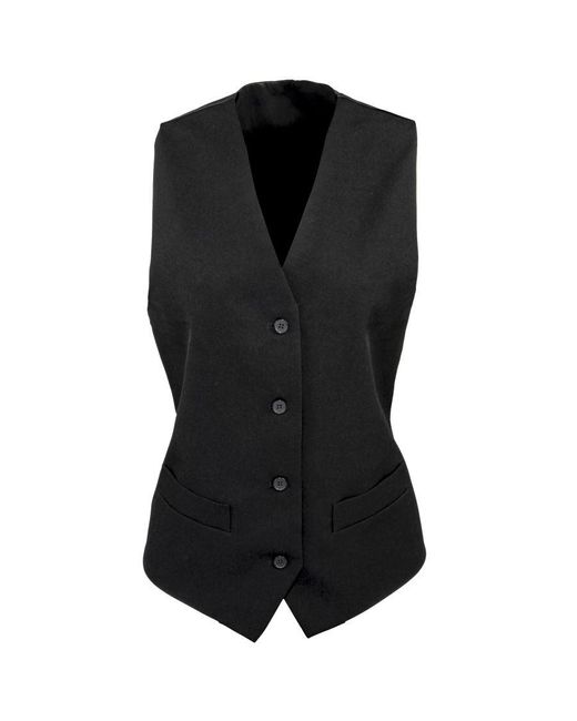 PREMIER Black Ladies Lined Waistcoat / Bar Wear / Catering ()