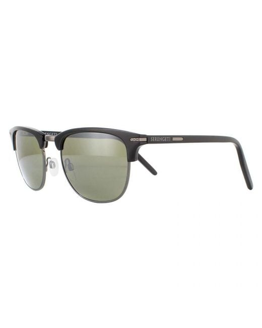 Serengeti Green Sunglasses Alray 8943 Shiny Dark Gunmetal Mineral Polarized 555Nm for men