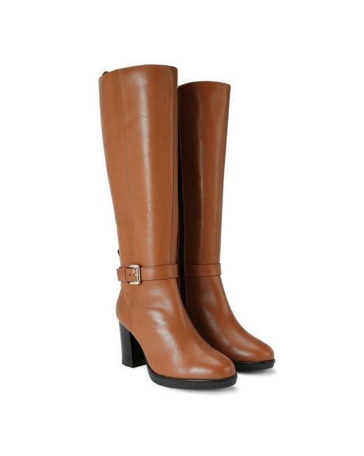KG by Kurt Geiger Brown Leather Sage High Leg Boots