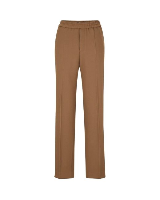 Boss Brown Kris 224 Solid Patterned Straight Trousers