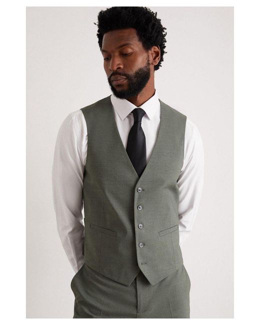 Burton Gray Slim Fit Fine Waistcoat for men