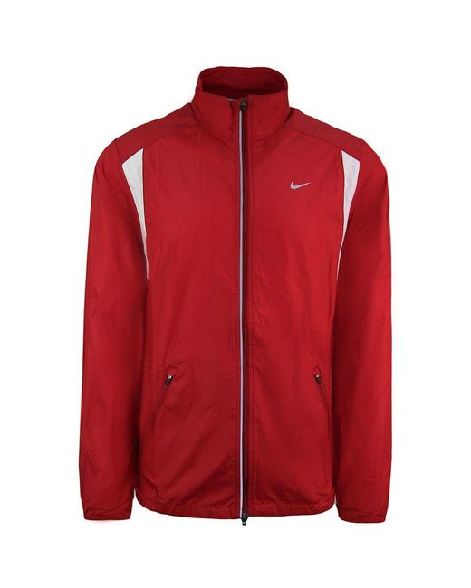 Nike Red Logo Long Sleeve Zip Up Lightweight Jacket 320829 648 for men