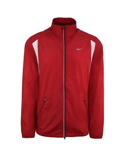 Nike Red Logo Long Sleeve Zip Up Lightweight Jacket 320829 648 for men