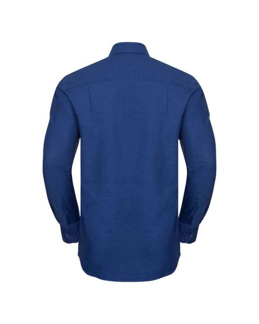 Russell Blue Collection Long Sleeve Easy Care Oxford Shirt (Bright Royal) for men